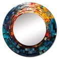 thumbnail image 2 of Designart "Mosaïque de Disques Vinyles Colorés III" Miroir Rond Musical pour Décoration Murale - Grand Miroir Rond Imprimé Multicolore - Miroir Rond Industriel 23 Pouces x 23 Pouces Pouces, 2 of 5