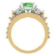 thumbnail image 4 of Clara Pucci 14K Yellow/White Gold 2.94 Simulated Green Diamond Engraveable Engagement Ring + Wedding Band Set, 4 of 7