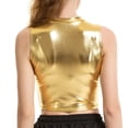 thumbnail image 4 of Hontri Women's Nylon Underwear, Women's Wrap-Around Patent Leather Solid Color Tube Top Shirt Performance Tops Gold Xl under $10, 4 of 7