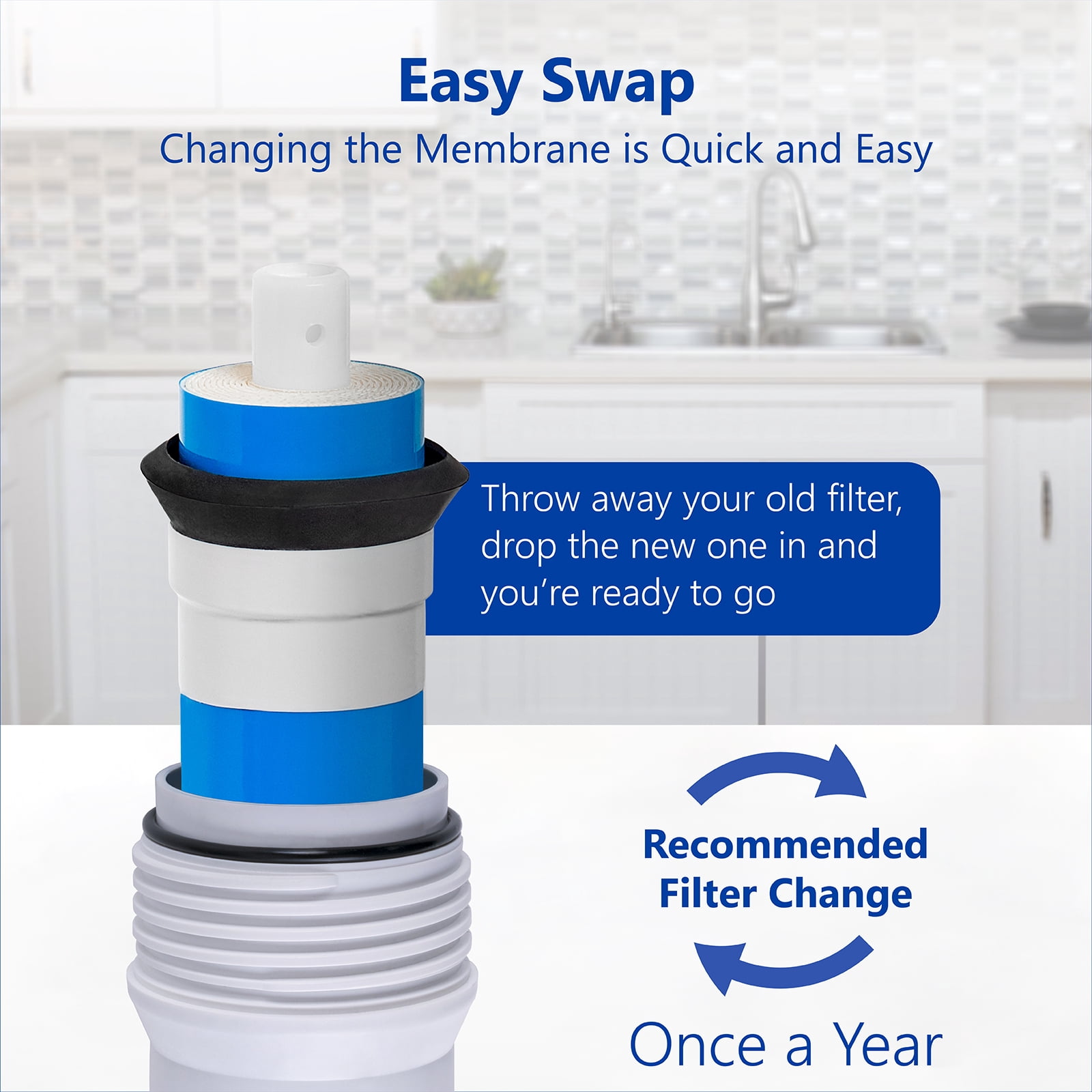 Express Water – 4 Pack Reverse Osmosis Membrane – RO Membrane 50 GPD Water Filter Replacement – Under Sink and Reverse Osmosis System