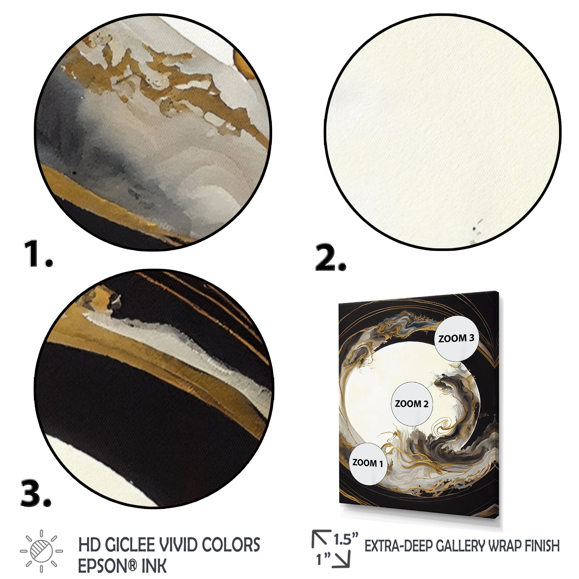 Designart Gold Glamour Wave I Canvas Wall Art