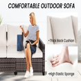 thumbnail image 6 of Decksplore Outdoor Furniture Outdoor Couch Brown Wicker Patio Furniture 3-seat Sofa Deep Seat Hight Backrest with Waterproof Cover and Anti-Slip Cushions White, 6 of 11