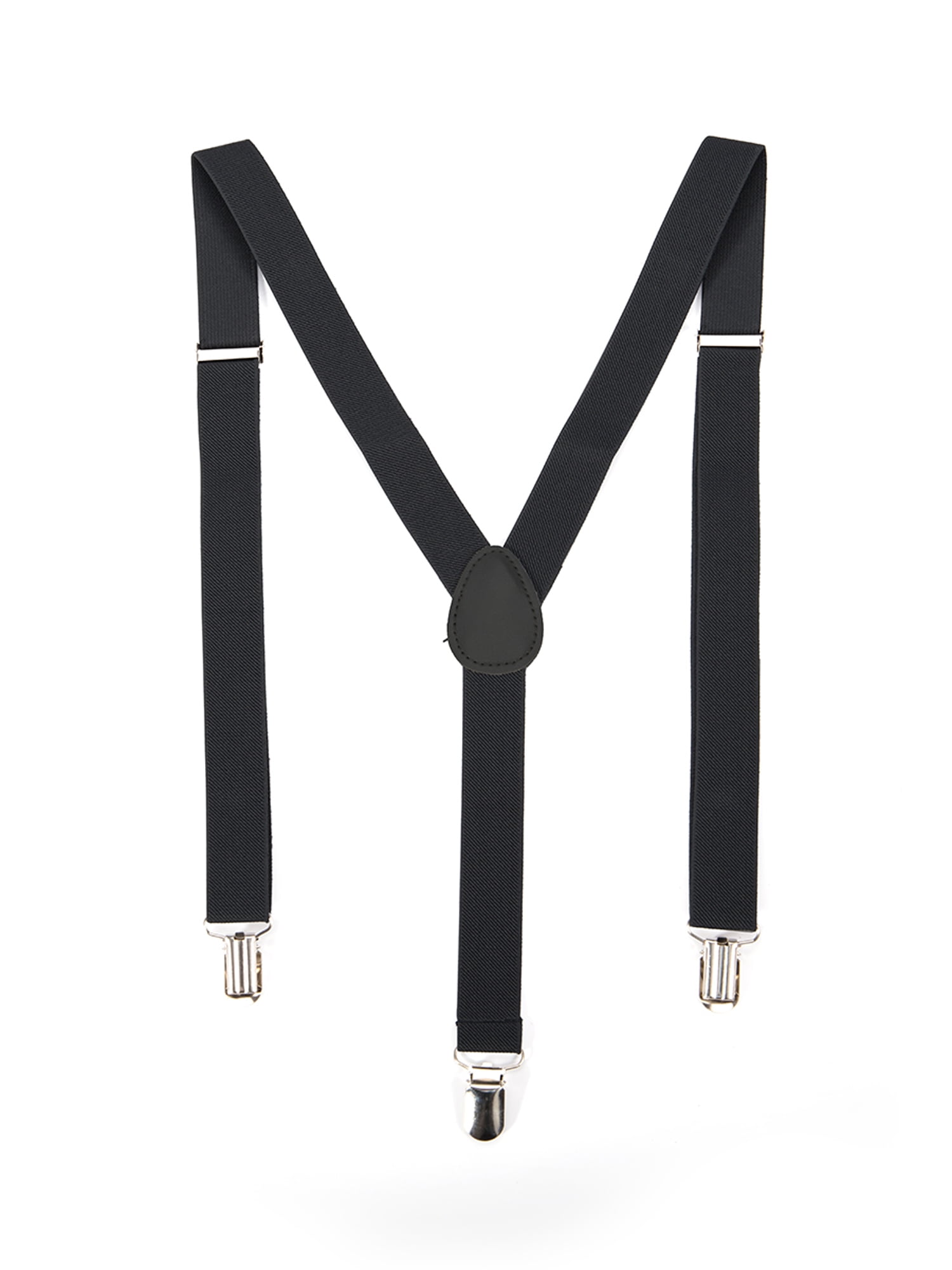 1X Black Mustache Clip-on 1" Suspenders Elastic Y-Shape Costume Tuxedo Prom 