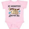 thumbnail image 3 of Inktastic My Godmother Loves Me with Sloth and Hearts Boys or Girls Baby Bodysuit, 3 of 5