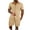 Brown, variant on BLVB Mens Cotton Linen 2 Piece Outfits Casual Short Sleeve Button down Shirts and Shorts Sets Summer Tracksuit