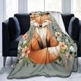 thumbnail image 4 of Fox Blanket "40x50" Green Super Soft Warm Foxl Throw Flower Blanket Lightweight Cozy Flannel Animal Throw Blanket Bed Couch Sofa Decor Gift for Girl and Women, 4 of 6
