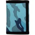 thumbnail image 3 of Cartera de lona triple RFID con diseño de camuflaje para hombre, minimonedero con cremallera y bolsillo frontal para niños (azul), tamaño pequeño., 3 of 4