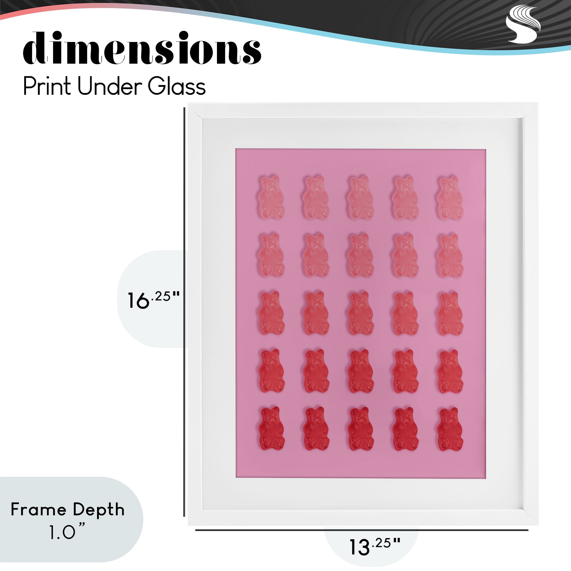 Stupell Industries Pink & Red Bear Gradient White Framed Print Under Glass, design by LISH Creative