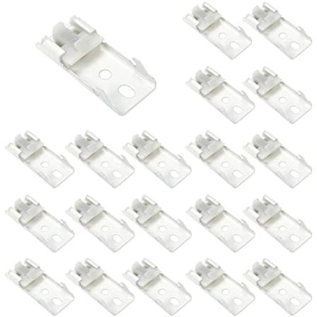 20pcs Ceiling Mount Bracket DIY Curtain Track Installation Accessories Straight or Curved Curtain Track Top Mounting Hardware White$$Tools & Hardware Other