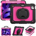 thumbnail image 2 of Case for iPad Air 5th Generation / iPad Air 4th Generation 10.9 inch, 360 Rotating Stand Handle Pencil Holder Shoulder Strap Heavy Duty Shockproof Cover, Rose PC, 2 of 7
