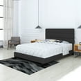 thumbnail image 5 of Boyd Sleep Sicily Black Linen Queen Size Fully Upholstered Platform Bed Frame with Adjustable Headboard, 5 of 14