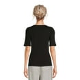 Time And Tru Womens Scoop Neck Tee With Elbow Length Sleeves 2 Pack