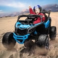 thumbnail image 1 of Coche eléctrico infantil UTV Can-Am licenciado - Control remoto - Asiento grandeza tamaño - Luces LED - Suspensión de resorte - 12V - Todoterreno - Vehículo de paseo para niños y niñas - Color blue, 1 of 7