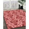 thumbnail image 3 of Ahgly Company Machine Washable Indoor Square Transitional Red Area Rugs, 5' Square, 3 of 7