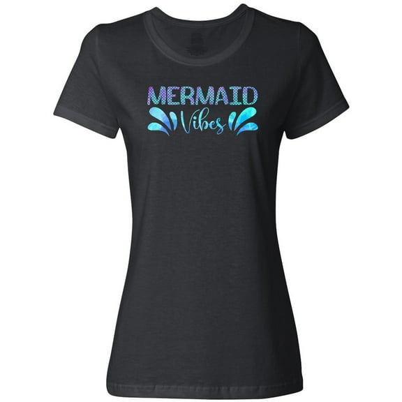 Inktastic Mermaid Vibes Text in Blues Women's T-Shirt
