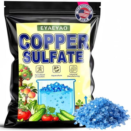 Copper Sulfate Crystals - Blue Vitriol for Pond Maintenance & Plant Care, Industrial Grade Crystalline Formula (32 oz)