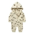 thumbnail image 2 of Esaierr Infant Hooded Zipper Jumpsuit Girls Boys Hoodie Romper Winter Long Sleeve Clothes for Baby Newborn for 0-24M, 2 of 5