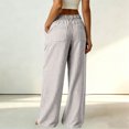 thumbnail image 6 of QGJZVUNL Button High Waist Trousers for Womens Striped Wide Leg Pants with Pockets Size L, 6 of 6