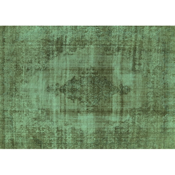 Ahgly Company Machine Washable Indoor Rectangle Solid Turquoise Blue Modern Area Rugs, 8' x 12'