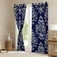 thumbnail image 3 of Manfei Female Men White Damask Blackout Curtains Set of 2 (52x84 Each),Bohemian Hippie Window Curtains,Boho Traditional Flower Curtains and Drapes,Luxury Bedroom Decor, 3 of 6