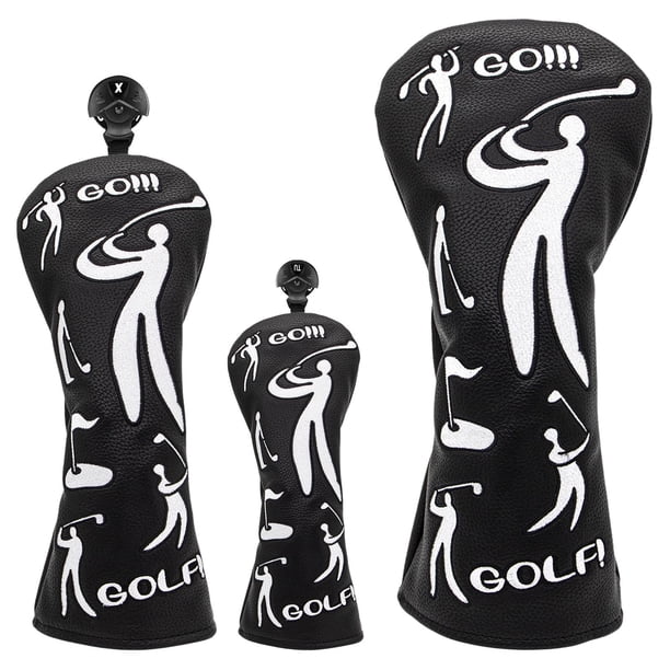 Funda para palos de golf kusrkot Equipo de golfista PU Cuero Negro