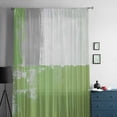 thumbnail image 5 of Sage Green Grey Semi Sheer Curtains Drapes for Living Room, Bedroom, French Doors Window 63 Inches Long, Oil Painted Abstract Geometric Modern Rod Pocket Chiffon Curtain Drapery Voile Drape Panel, 5 of 6