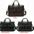 thumbnail image 4 of Business Men's Bags Genuine Leather Briefcase for Men 14 inch Laptop Bag Men's Leather Bags Document Bag Messenger Bag for Men Handbag, 4 of 6