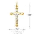 thumbnail image 3 of Ioka-14K Two Tone Gold Jesus Crucifix Cross Pendant with 1.9mm Figaro 3+1 Chain Chain Necklace - 18", 3 of 4