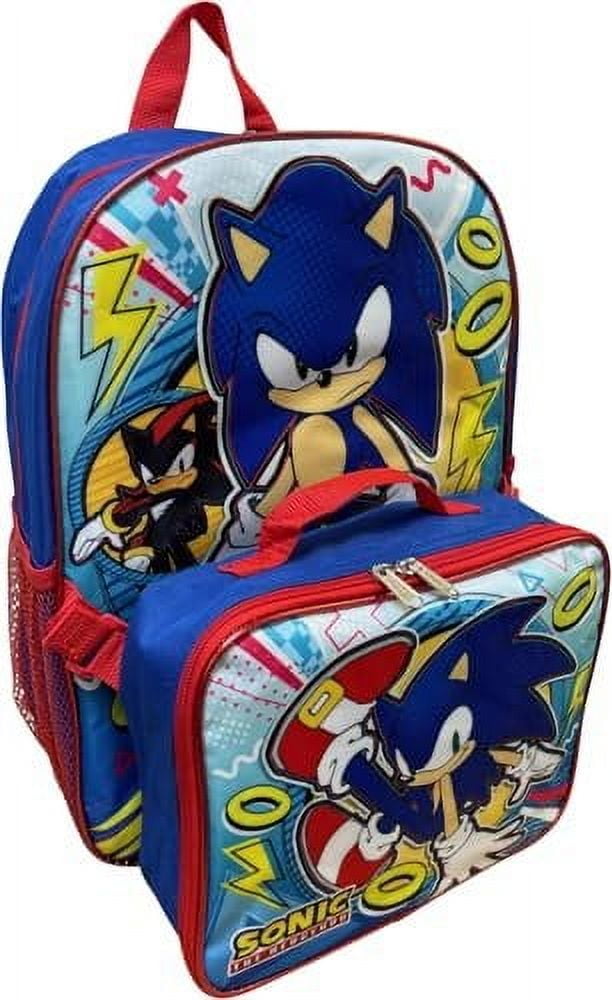 Ruz Sonic The Hedgehog 16 Inch Backpack With Detachable Matching Lunch Box Sonic III