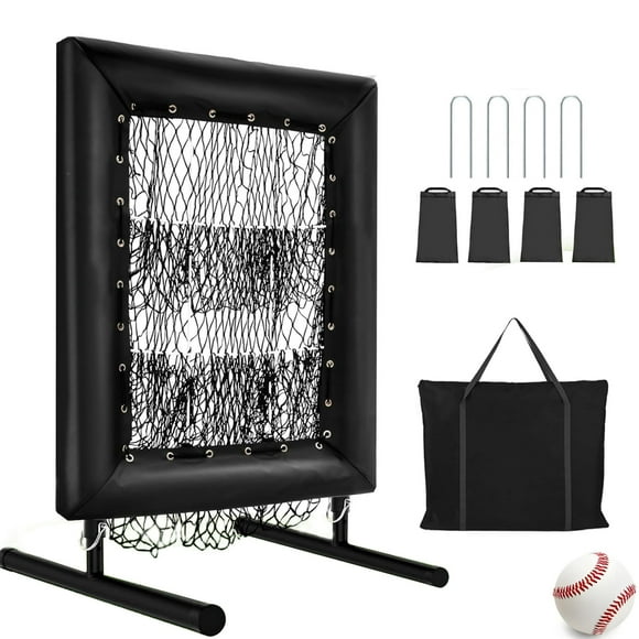 EDTara Baseball Pitching Net, 9-Hole Pitching Net with Strike Zone Target, 5-Height Adjustable