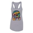 thumbnail image 3 of Funny Neon Sloth | Dean Russo Art Animal Lover Ladies Racerback Sleeveless Top, Heather Grey, XL, 3 of 5