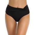 thumbnail image 1 of Braguitas de baño de Cintura Alta con Parte Delantera torcida para Mujer Negro - E G Negro - E G Xishao ropa, 1 of 2