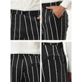 thumbnail image 6 of INSPIRE CHIC Men's Dress Stripe Pants Slim Fit Flat Front Business Trousers 34 Black, 6 of 6