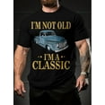 thumbnail image 1 of Camiseta de cuello redondo para hombre con estampado 3D de ocio, holgada, transpirable, cómoda, de verano, con letras y fotos de coches, 1 of 6
