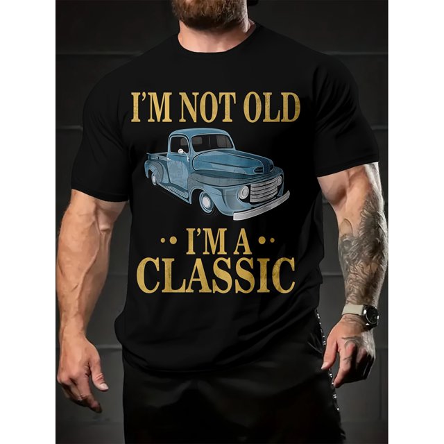 Camiseta de cuello redondo para hombre con estampado 3D de ocio, holgada, transpirable, cómoda, de verano, con letras y fotos de coches