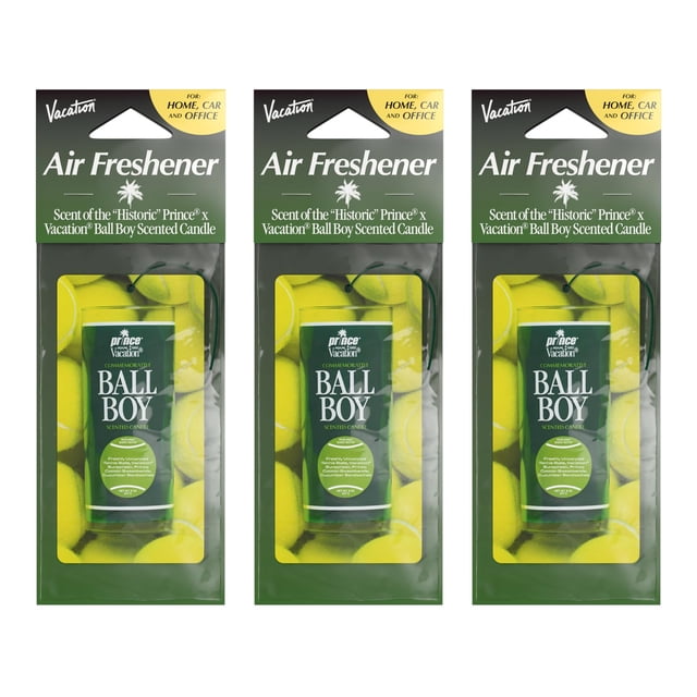 Air Freshener VACATION Ball Boy con aroma a vela de tenis, paquete de 3