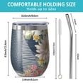 thumbnail image 5 of 12oz Stemless Wine Tumblers Pioneer Flower Vacuum Insulated Stainless Steel Travel Tumbler Cups Mug with Lid and Straw for Champaign,Cocktail,Beer with Cleaning Brush, 5 of 5