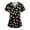Black, variant on Women's Plus Size Printed V-Neck Scrubs for Women with Pockets, Colorful Animal & Floral Pattern Scrub Set for Healthcare Workers,Pink M