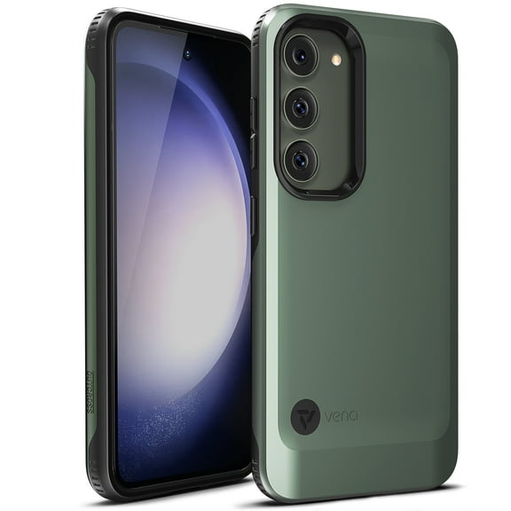 Vena Outcross for Samsung Galaxy S23 Case (2023), Military Grade Drop Protection, Dual Layer Phone Case - Alpine Green/Black