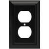 Architectural Single Duplex Outlet Wall Plate / Switch Plate / Cover, Flat Black, Packaging May Vary Matte Black Single Duplex Wall Plate/Switch Plate/Cover
