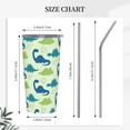 thumbnail image 5 of Kll Cute Dinosaur Blue Green Stainless Stainless Steel Vacuum Insulated Coffee Cup 20 Oz Lids And Straws,1 Metal Straws,1 Cleaning Brush, 5 of 9