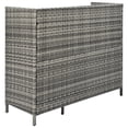 thumbnail image 4 of 47.5"W Wicker Outdoor Storage Cabinet with Tempered Glass Desktop, Weather-proof Rattan Bar Table with Three Doors, Adjustable Shelf, and One Drawer, for Outdoor Cushions, Pool Toys , Grey, 4 of 6