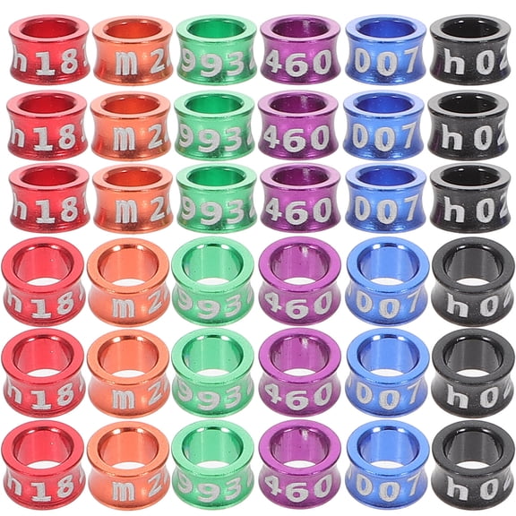 LOLIPPYY 50Set Numbered Bird Leg Rings Assorted Color for Bird Enthusiasts and Breeding