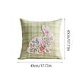 thumbnail image 3 of Funda de cojín bordada con diseño de conejos de Pascua y setas para sala de estar, cama y sofá, funda de almohada de poliéster., 3 of 6