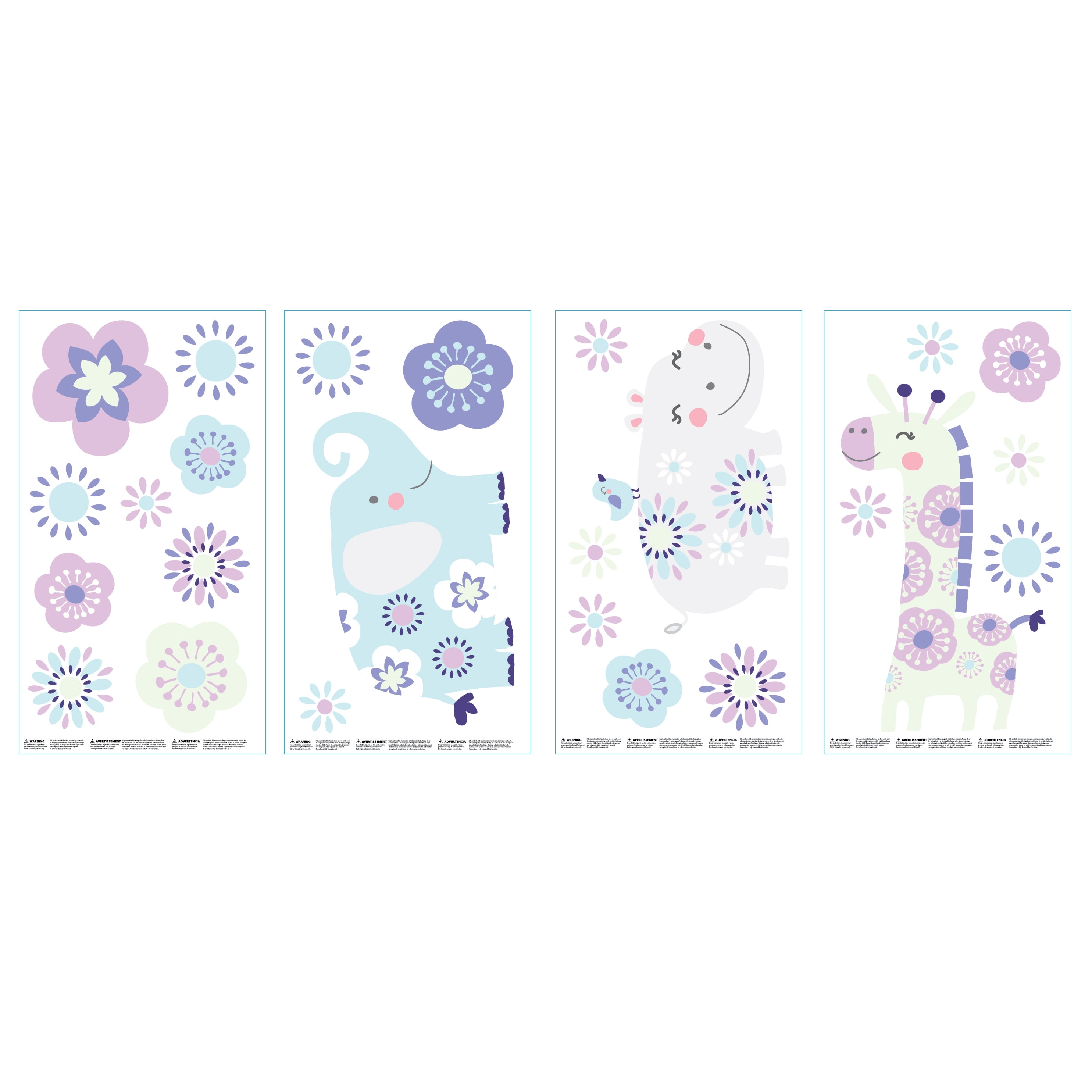 Carter's Purple and Blue Removable Zoo Wall Decals