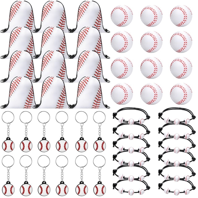 Bolso para fiestas de béisbol, 48 unidades, con mochila, llavero y pelota