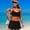Black, variant on Womens High Waisted Bikini Sets Tummy Control Sporty Two Piece Swimsuit with Skirt Color Block Full Coverage Bathing Suit