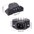 thumbnail image 2 of C14 Panel Mount Plug Adapter AC 250V 10A/15A 3 Pins IEC Inlet Module Plug Power Connector Socket Right Angle 5 pcs, 2 of 3