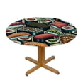 thumbnail image 3 of Nawypu  Round Fitted Tablecloth Lovely Sushi Round Table Cloth with Elastic Edged Food Sushi Pattern Waterproof Wipeable Table Cover, 3 of 7