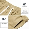 thumbnail image 3 of Pantalones cortos cargo para hombre, cintura elástica, corte relajado, pantalones cortos de trabajo informales de algodón para verano, 3 of 5